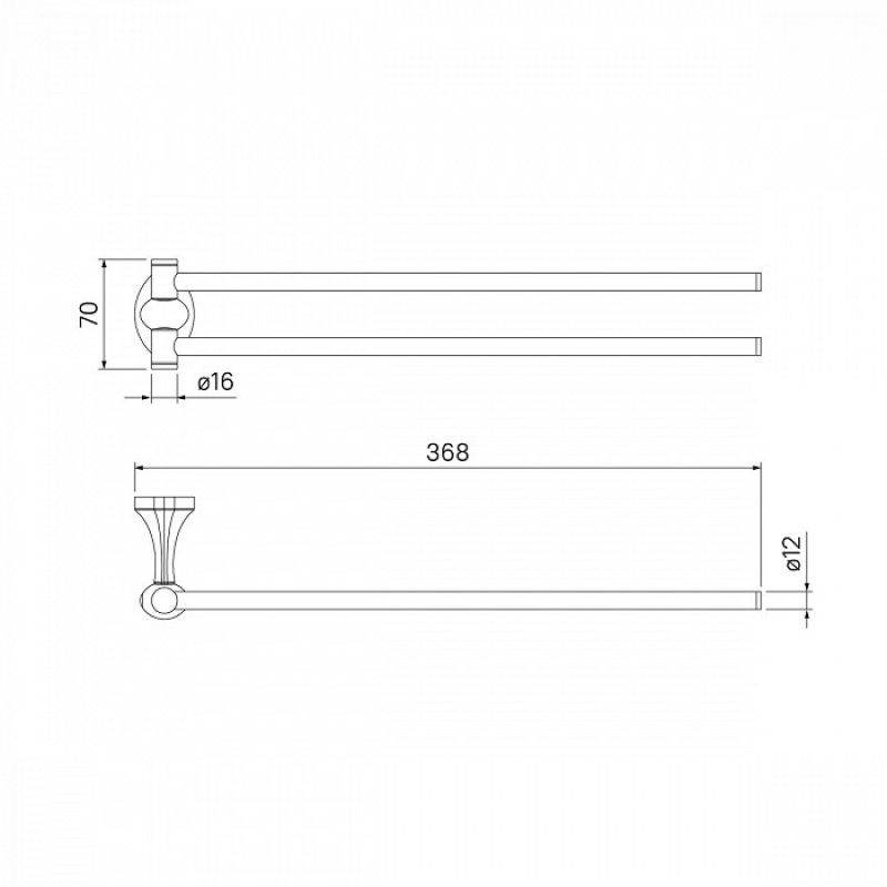Полотенцедержатель Iddis Male MALSS20i49 двойной Хром