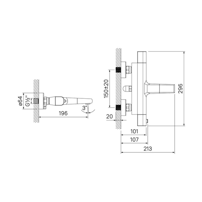 Смеситель для ванны универсальный Iddis Uniterm UNISB02i74WA Хром