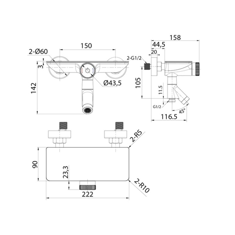 Смеситель для ванны Iddis Shelfy SHESBBTi02WA Хром