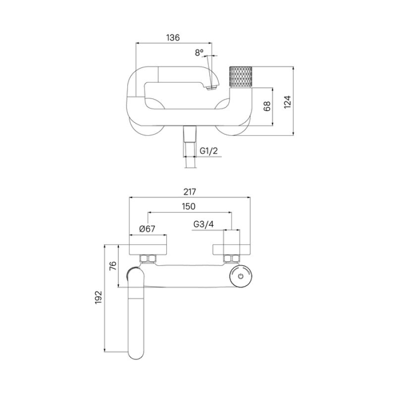 Смеситель для ванны Iddis Twist TWISBBTi02WA Хром