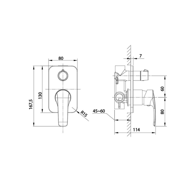 Смеситель для душа Iddis Ray RAYBL00i67 Черный матовый