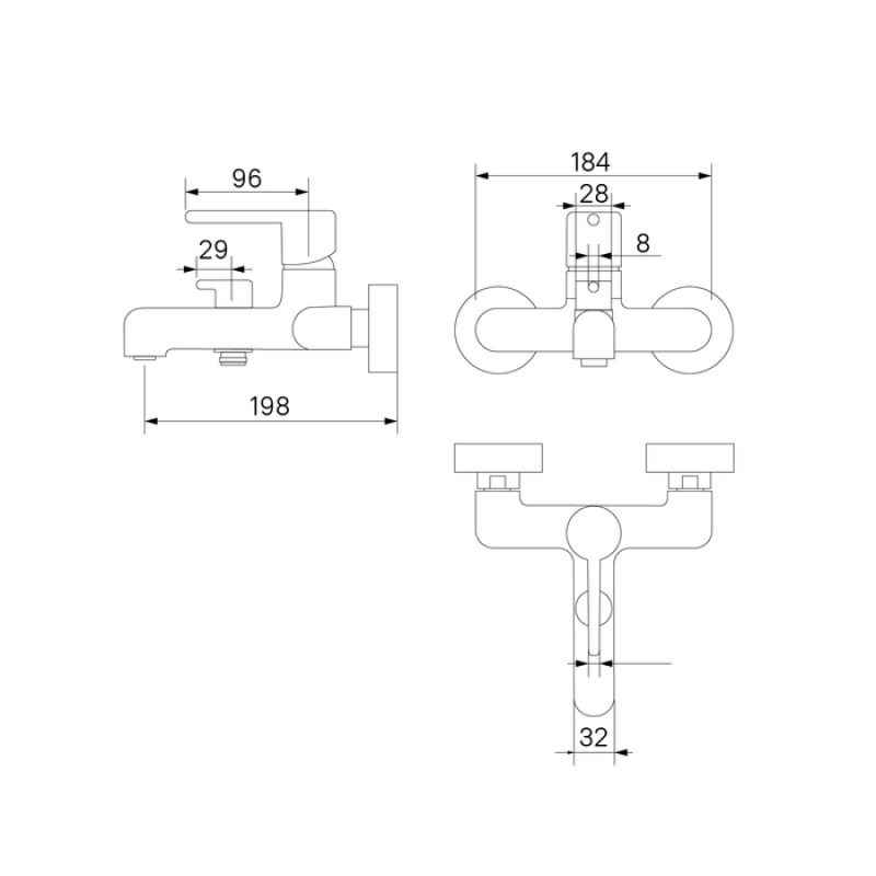 Смеситель для ванны Iddis Aiger AIGBL00i02WA Черный матовый