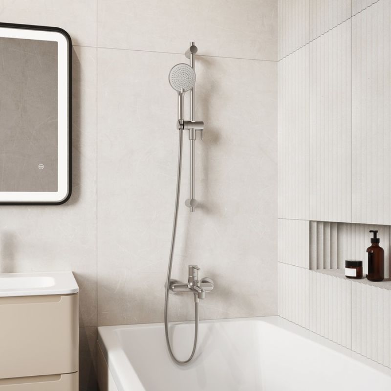 Cмеситель для ванны, хром матовый, Aiger, IDDIS, AIGBC00i02WA