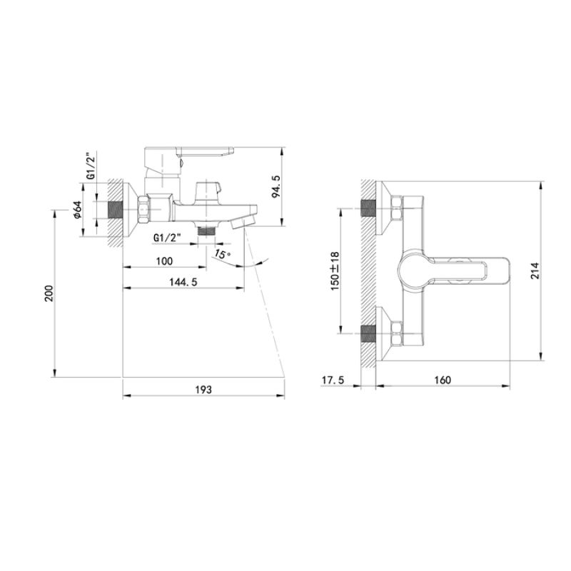 Смеситель для ванны Iddis Sena SENSB00i02WA Хром