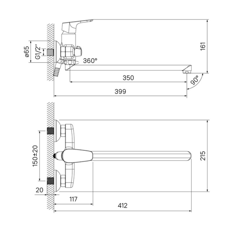 Смеситель для ванны Iddis Zodiac ZODSBL2i10 Хром