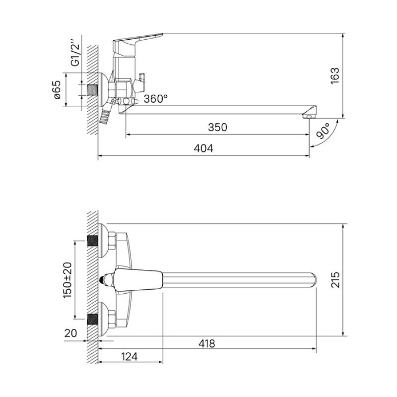 Смеситель для ванны Iddis Vibe VIBSBL2i10WA универсальный Хром