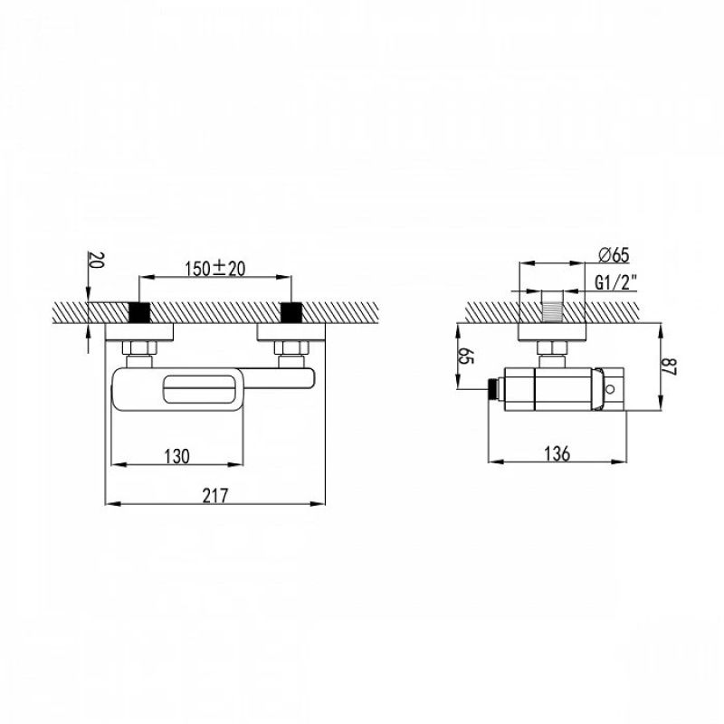 Смеситель для ванны Iddis Slide SLIBL00i02 Черный
