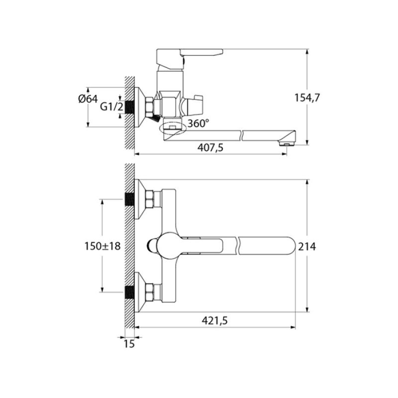 Смеситель для ванны Iddis Sena SENSBL2I10WA Хром