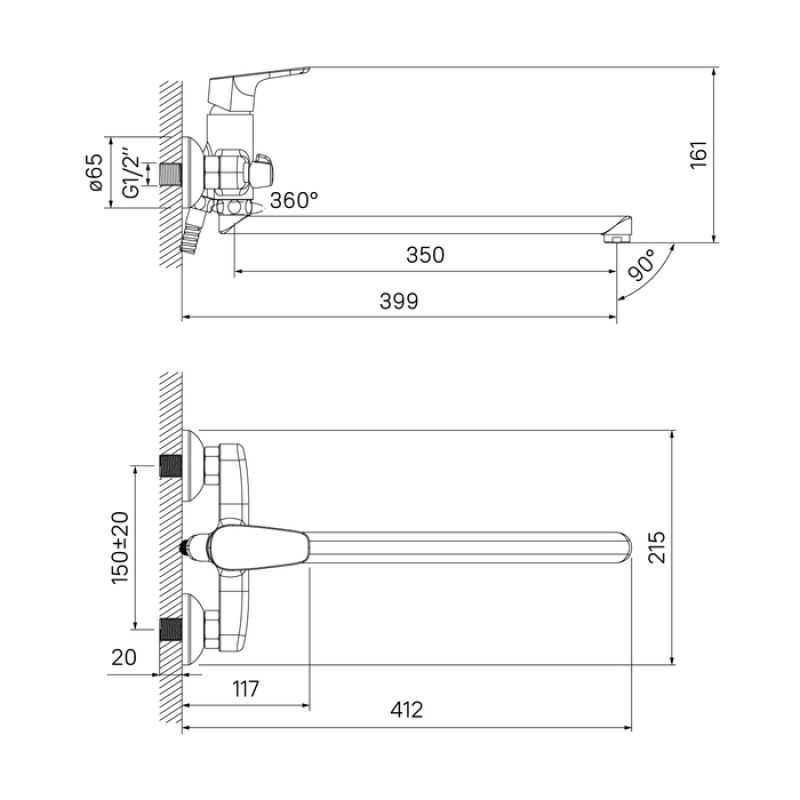 Смеситель для ванны Iddis Zodiac ZODSBL2I10WA Хром