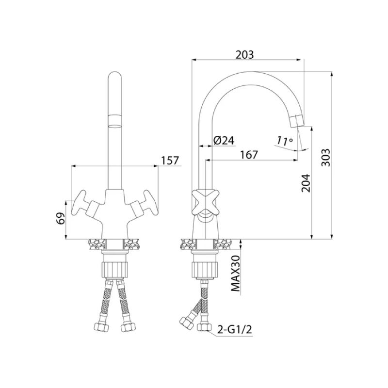 Смеситель для кухни Iddis Acros ACRSB00i05 Хром