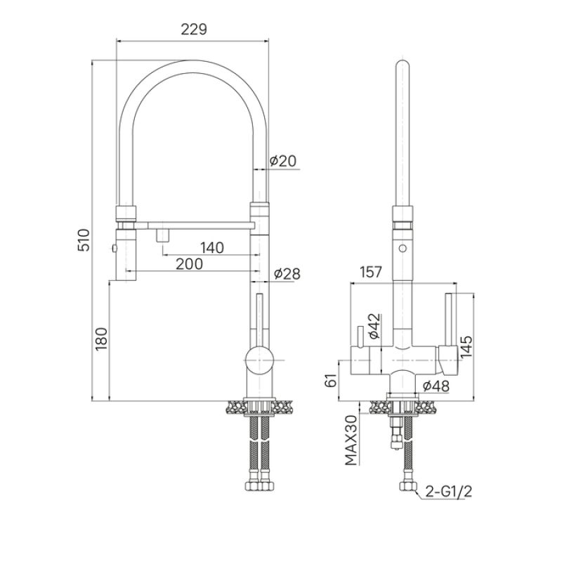 Смеситель для кухни Iddis Ace ACEBLFFi05 Черный матовый