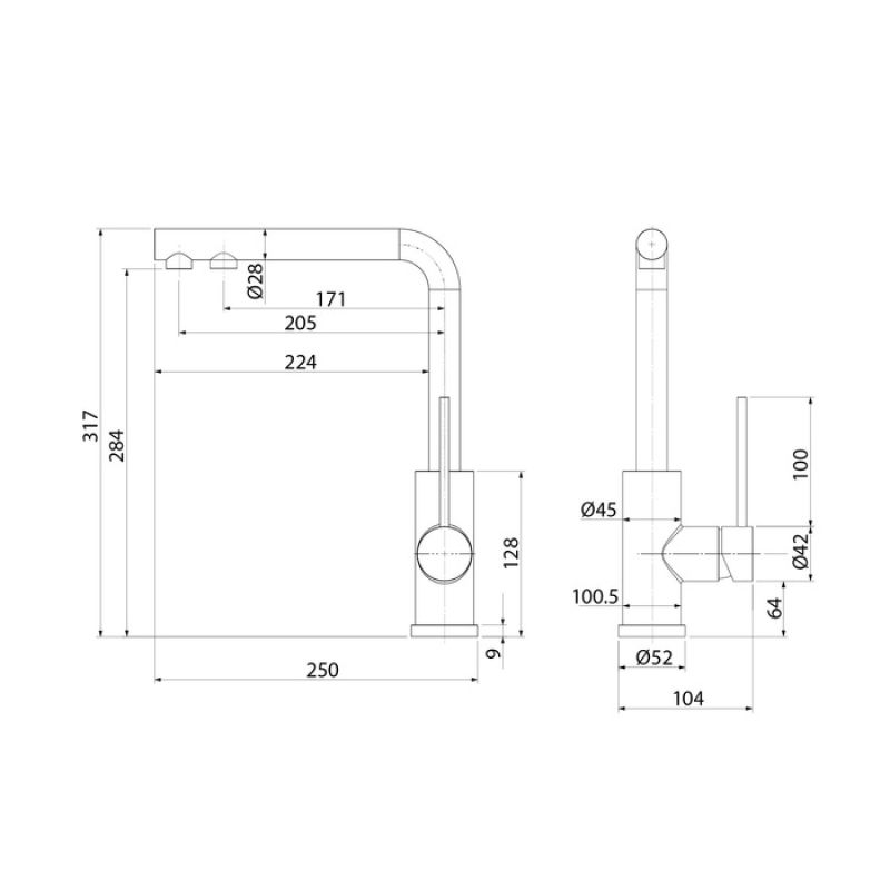Смеситель для кухни Iddis Rule RULBLLFi05 Черный матовый