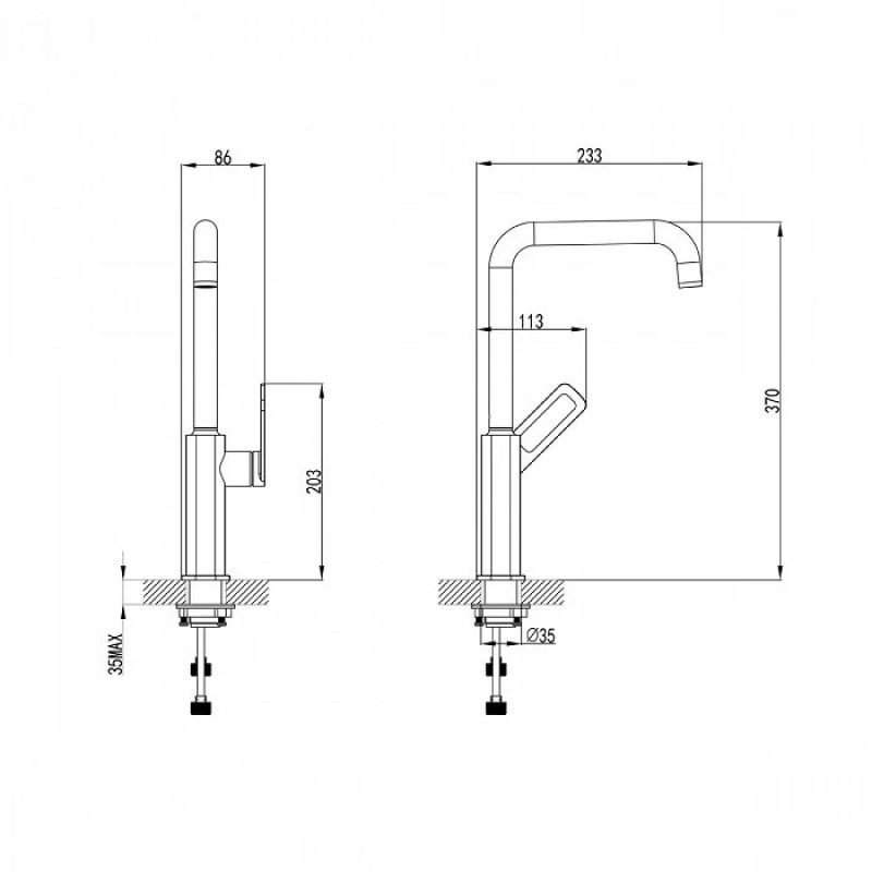 Смеситель для кухни Iddis Slide SLIBL00i05 Черный