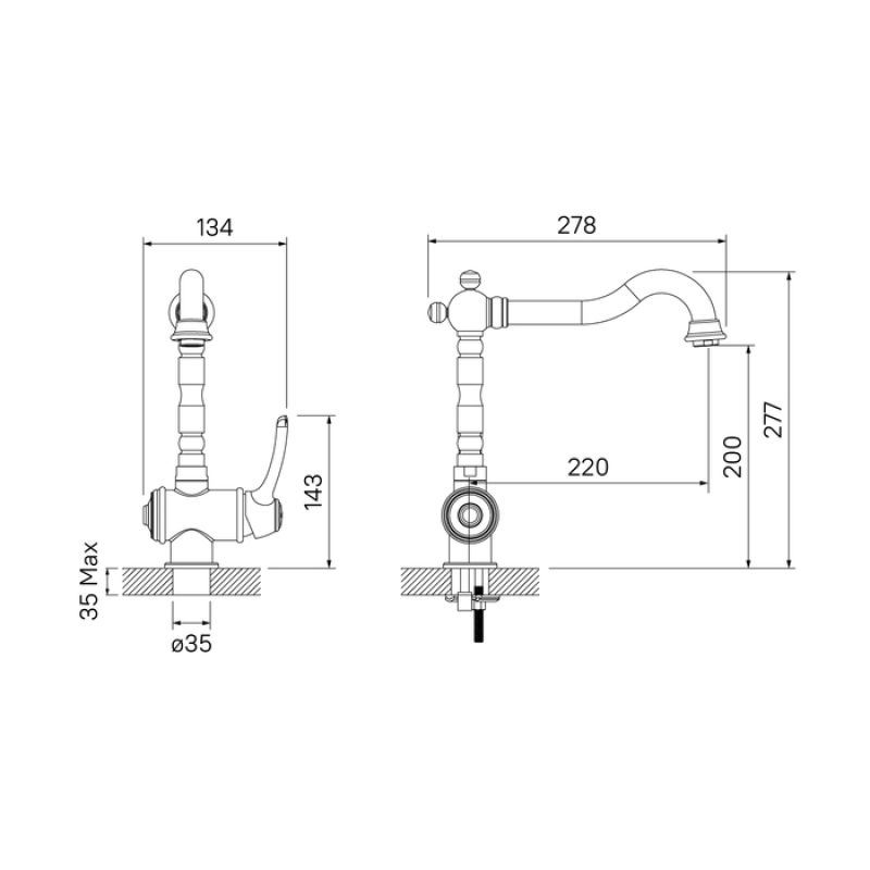 Смеситель для кухни Iddis Oldie OLDYGL0i05 Золото