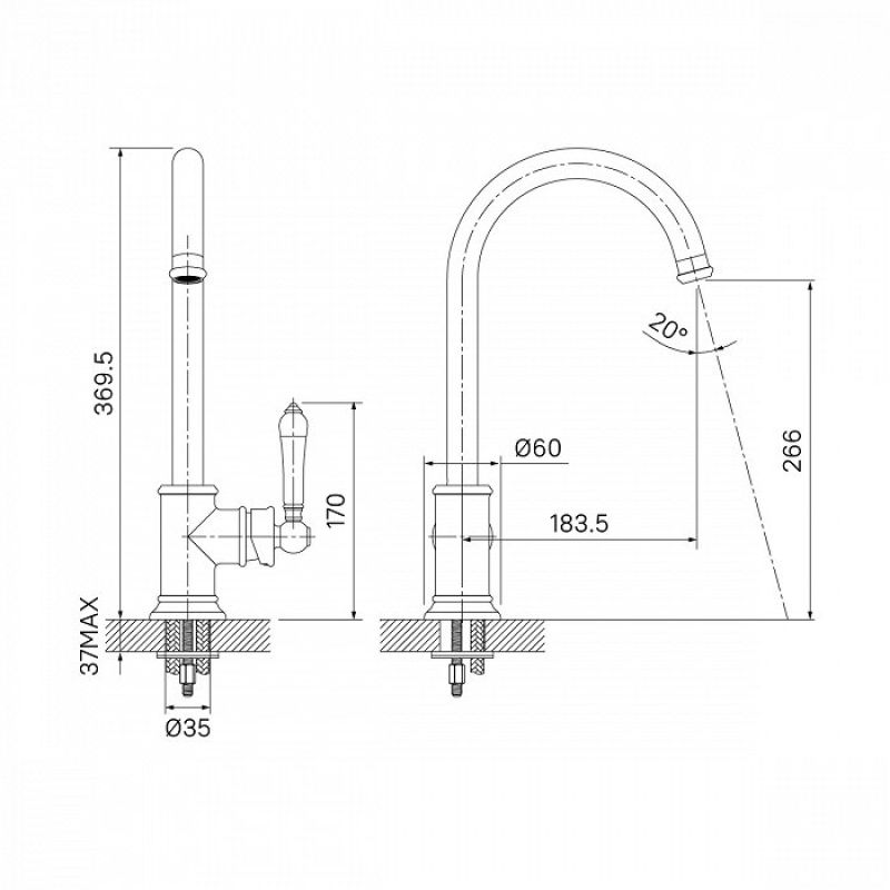 Смеситель для кухни Iddis Oxford OXFSBJ0i05 Хром