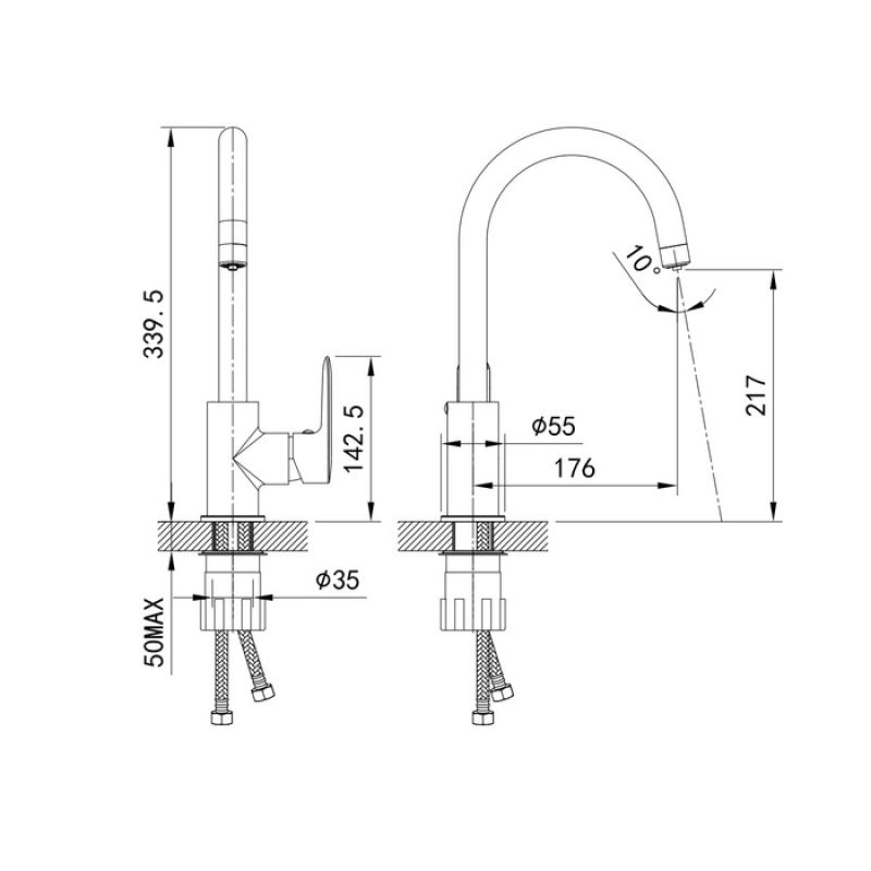 Смеситель для кухни Iddis Cuba CUBSBFJi05 Хром