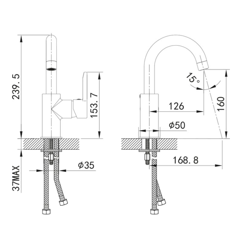 Смеситель для раковины Iddis Sena SENSBR0i01 Хром