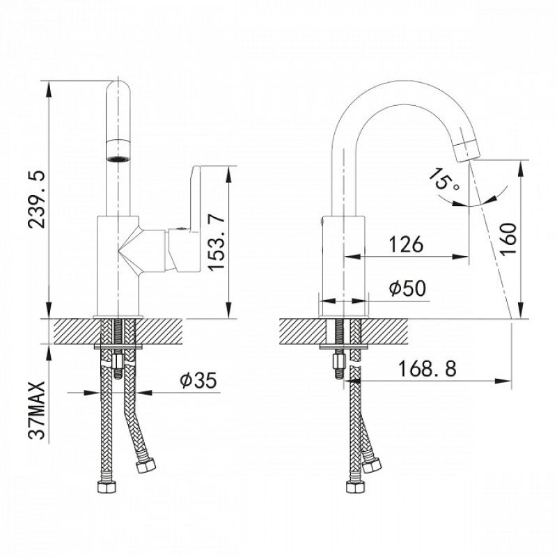 Смеситель для раковины Iddis Sena SENSBR0i01 Хром