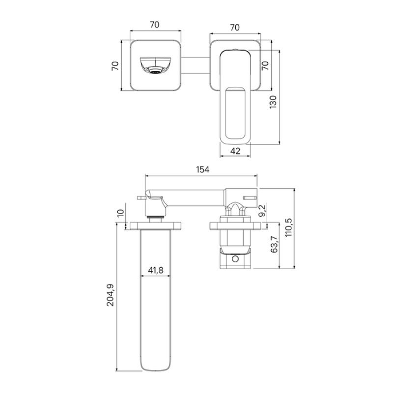 Смеситель для раковины Iddis Slide SLIBL00i65 Черный матовый