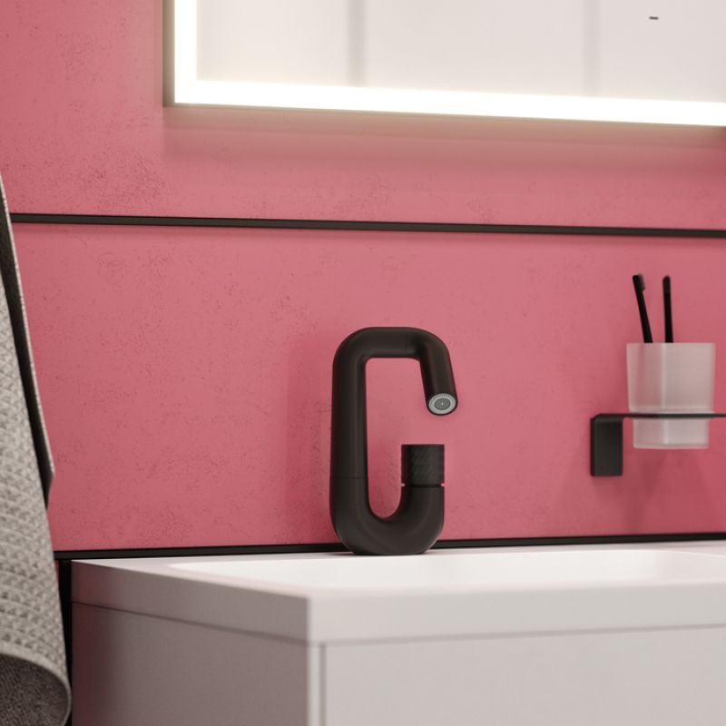 Смеситель для раковины Iddis Twist TWIBLBTi01 Черный матовый