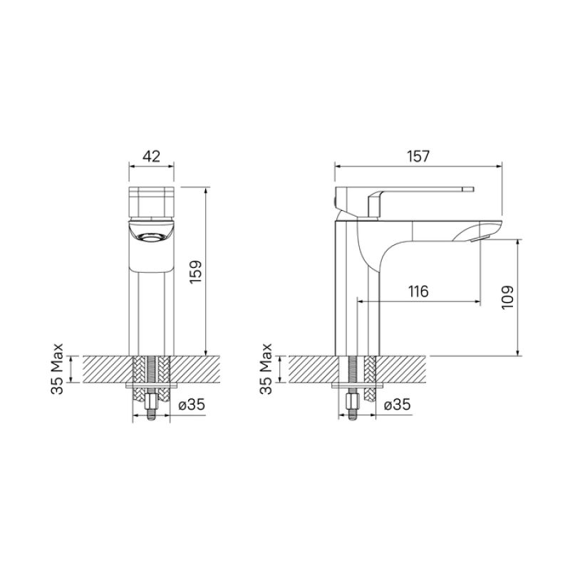Смеситель для раковины Iddis Slide SLISB00i01 Хром