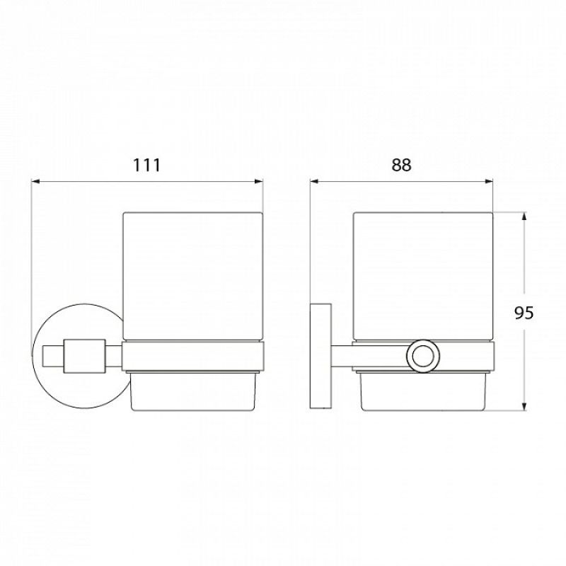 Подстаканник одинарный, глянцевый хром, Gezanne, IDDIS, L093
