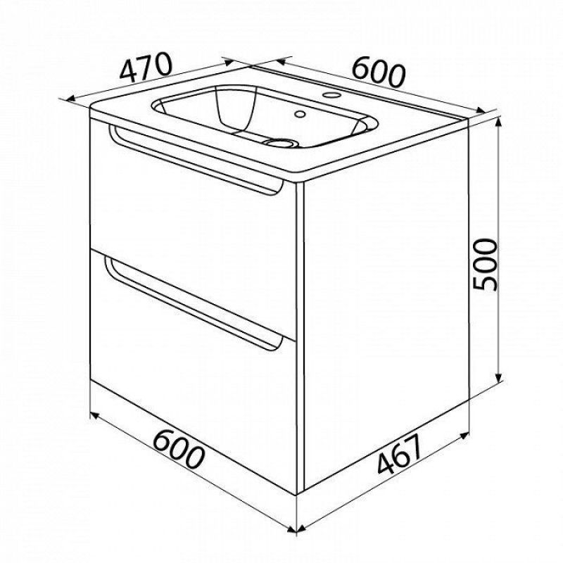 Тумба с раковиной Iddis 60 Edifice EDI60W0i95K белая