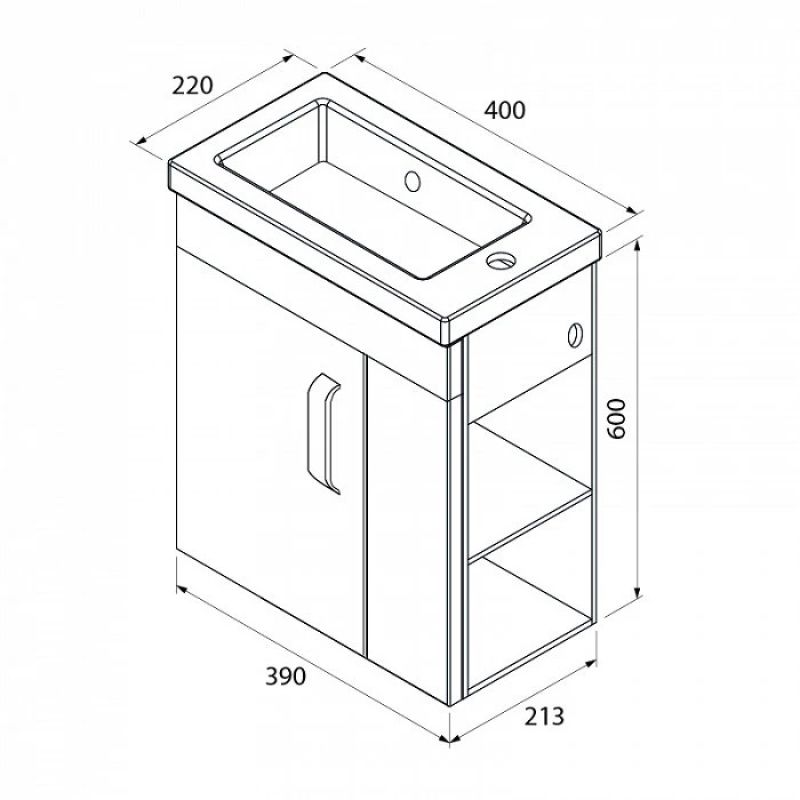Тумба с раковиной Iddis Torr 40 подвесная Белая