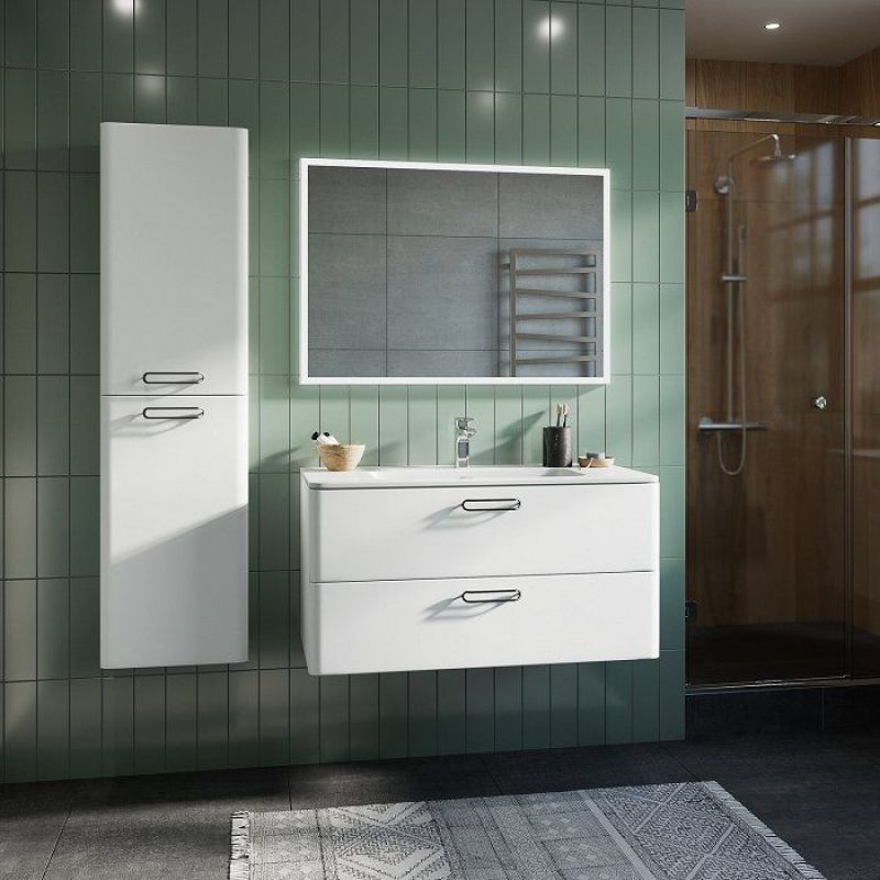 Тумба с раковиной Iddis Brick 100 подвесная Белая