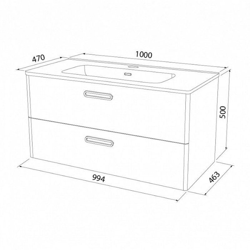 Тумба с раковиной Iddis Brick 100 подвесная Белая