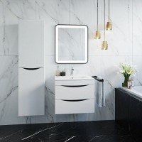 Тумба с раковиной Iddis Cloud 80 подвесная Белая