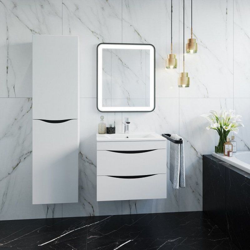 Тумба с раковиной Iddis Cloud 80 подвесная Белая