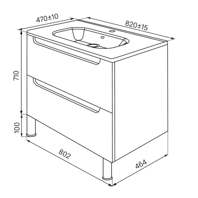 Тумба с раковиной Iddis Edifice 80 EDI80WFi95K Белая