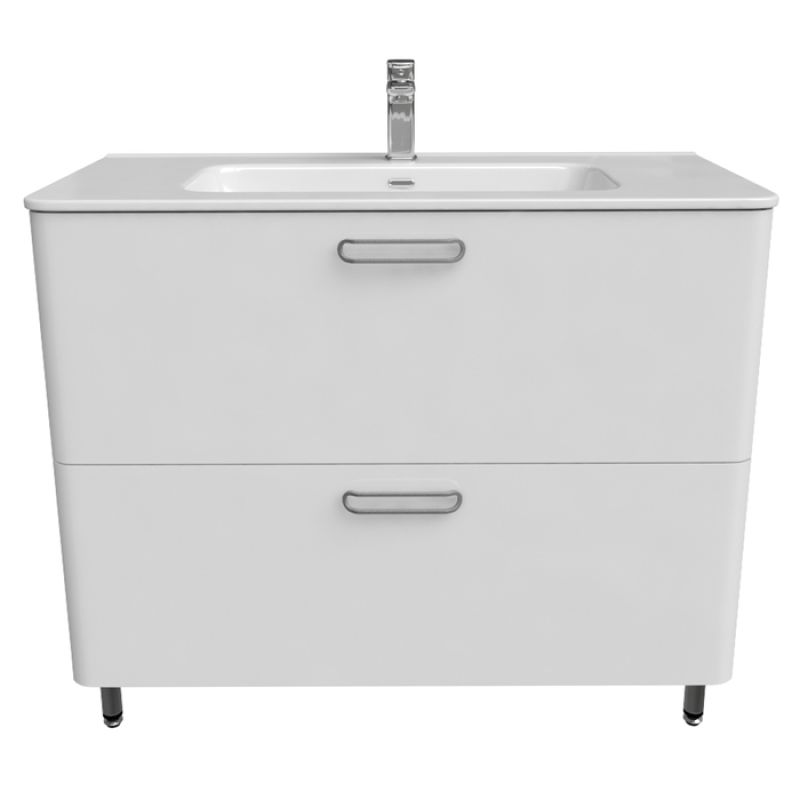 Тумба с раковиной Iddis Brick 100 BRI10WFi95K Белая