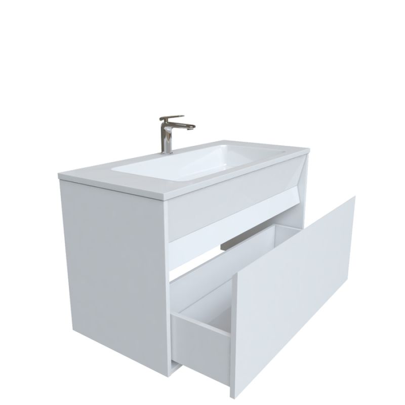 Тумба с раковиной Iddis Esper 100 ESP10W0i95K подвесная Белая