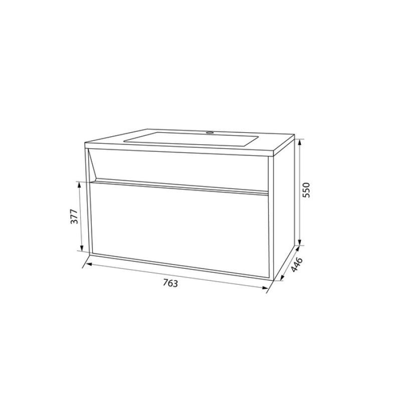 Тумба с раковиной Iddis Esper 80 ESP80W0i95K подвесная Белая