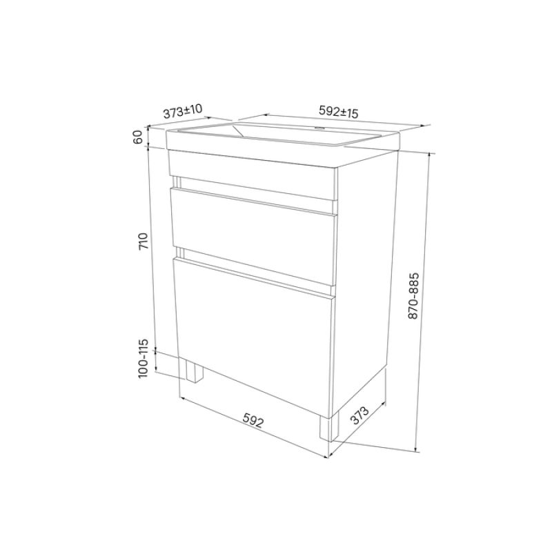 Тумба с раковиной Iddis Zodiac 60 ZOD6CBFi95K Белая
