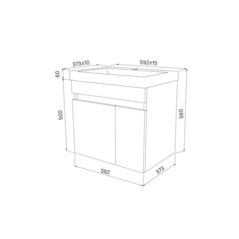 Тумба с раковиной Iddis Zodiac 60 ZOD6CD0i95K подвесная Белая
