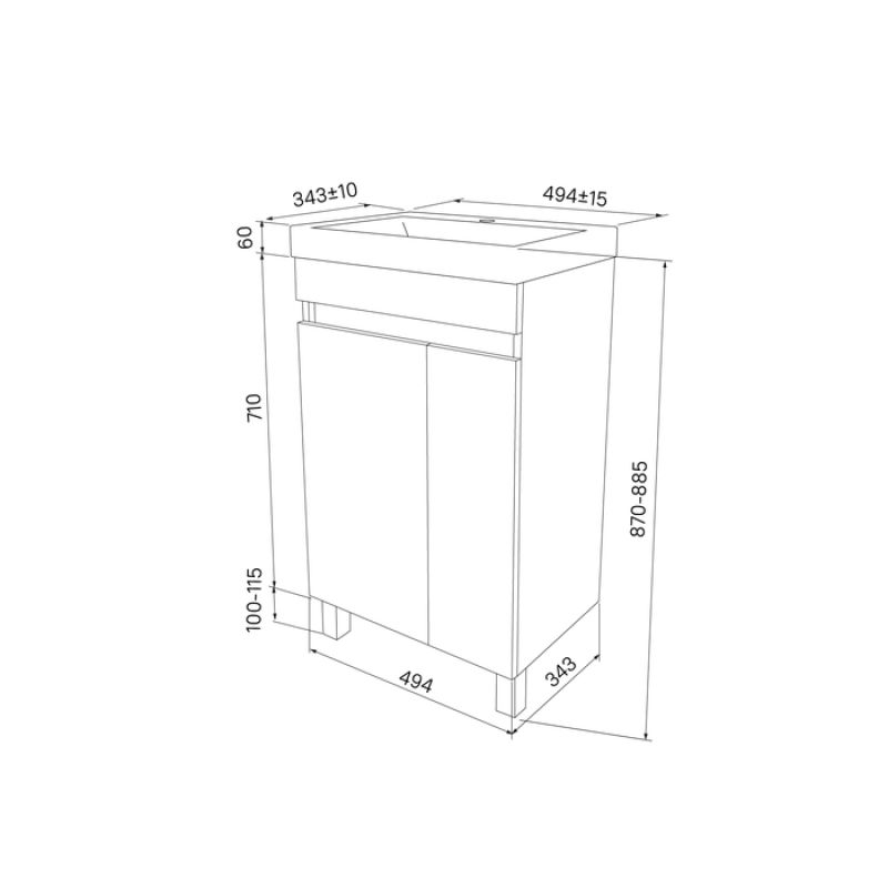 Тумба с раковиной Iddis Zodiac 50 ZOD5CDFi95K Белая