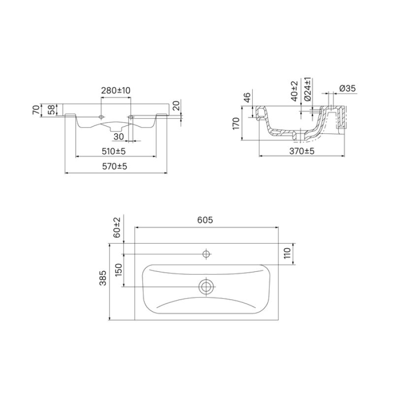 Тумба с раковиной Iddis Zodiac 60 ZOD6ADFi95K Белая матовая Дерево