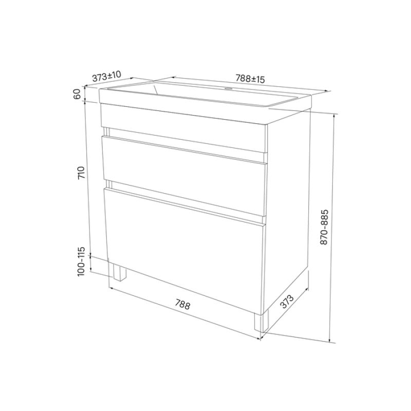 Тумба с раковиной Iddis Zodiac 80 ZOD8ABFi95K Белая матовая Дерево