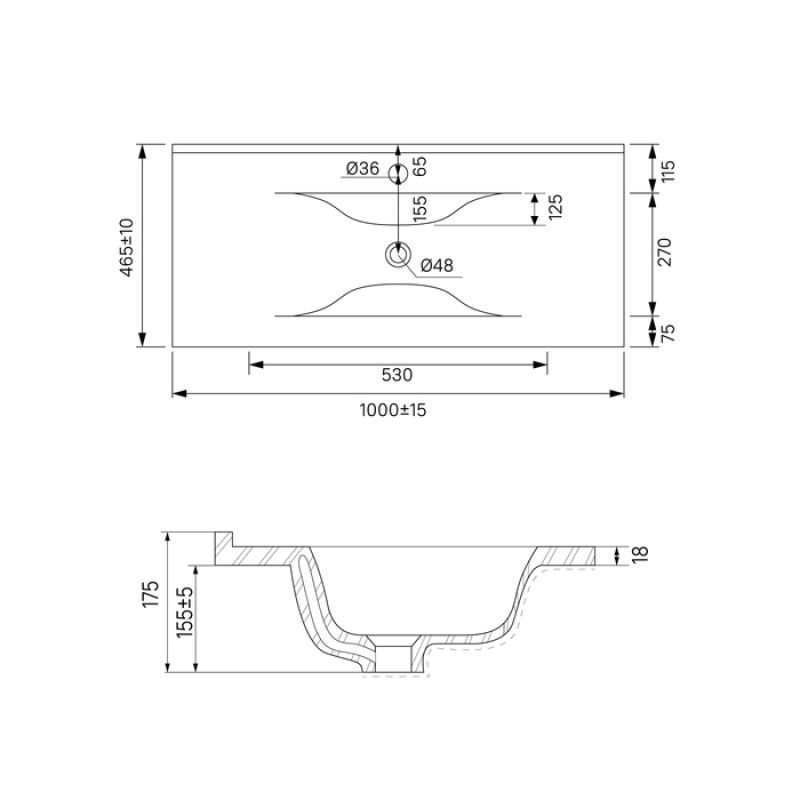 Тумба с раковиной Iddis Cloud 100 CLO10B0i95K подвесная Белая матовая Черный мрамор