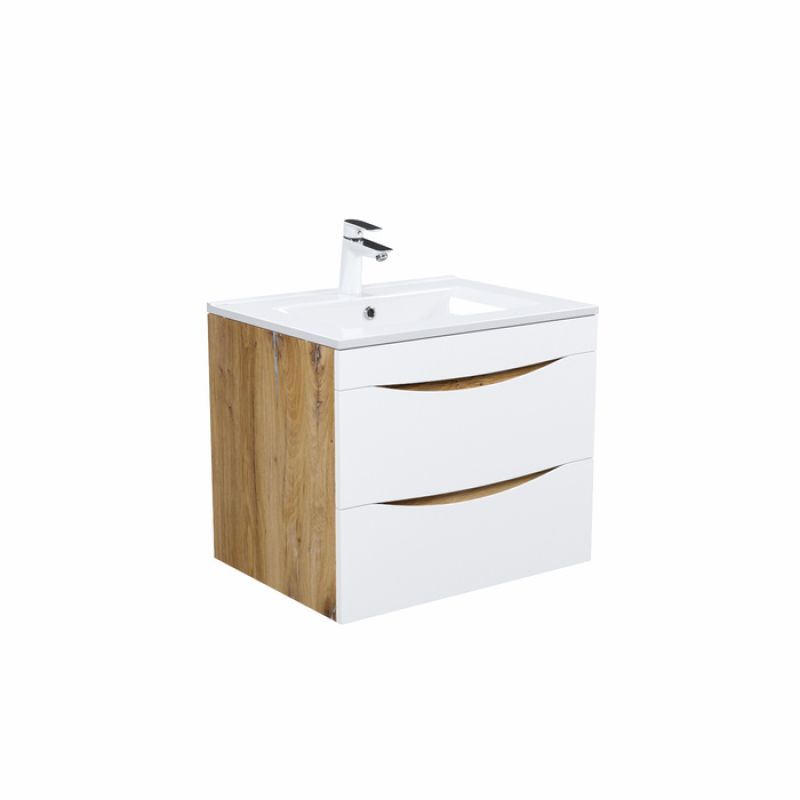 Тумба с раковиной Iddis Cloud 60 CLO60Y0i95K подвесная Белая матовая Дуб золотистый