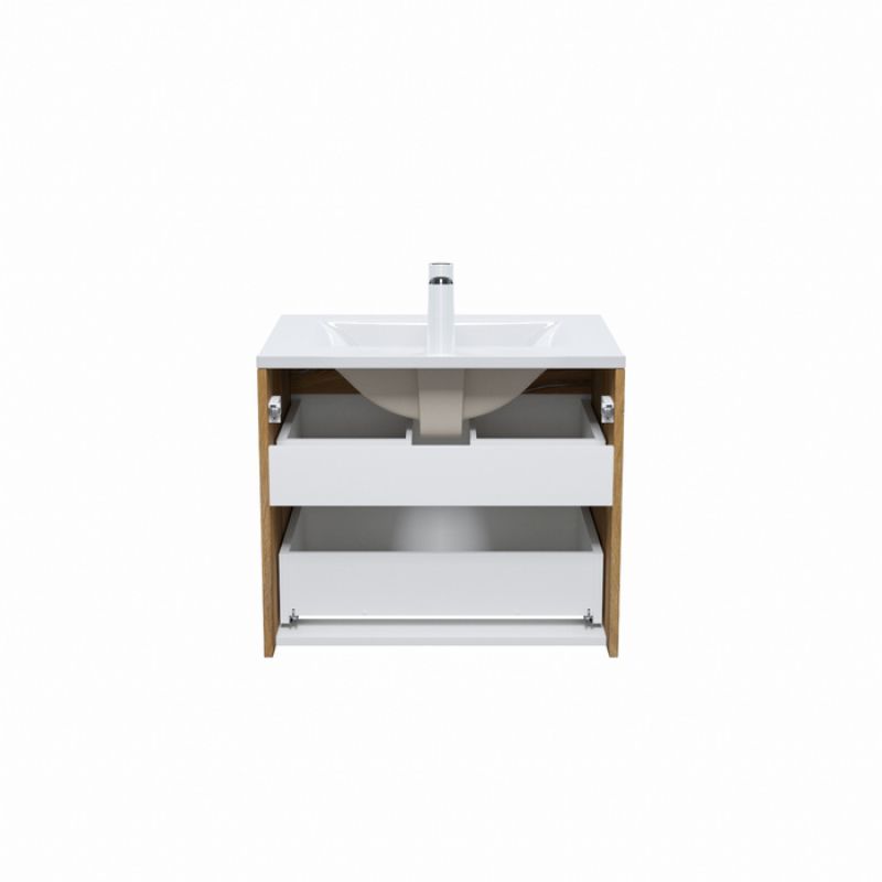 Тумба с раковиной Iddis Cloud 60 CLO60Y0i95K подвесная Белая матовая Дуб золотистый