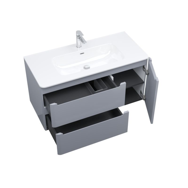 Тумба с раковиной Iddis Edifice 100 EDI10L0i95K подвесная Светло-серая