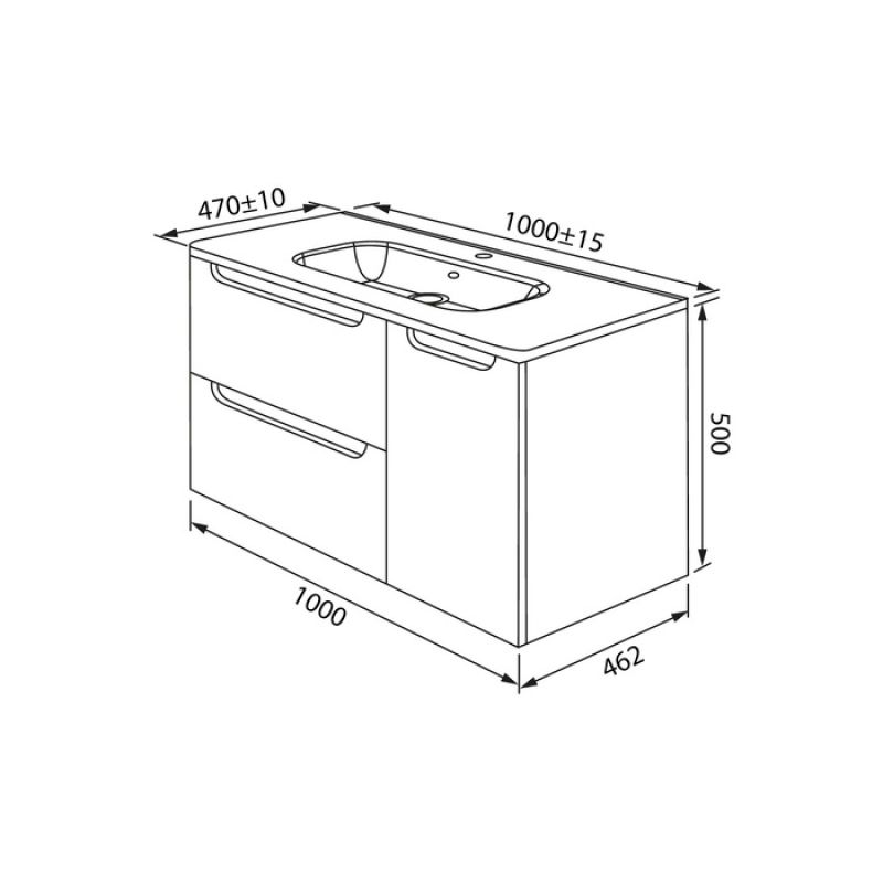 Тумба с раковиной Iddis Edifice 100 EDI10B0i95K подвесная Голубая