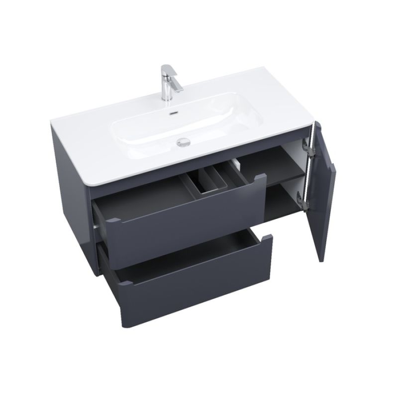 Тумба с раковиной Iddis Edifice 100 EDI10D0i95K подвесная Темно-серая