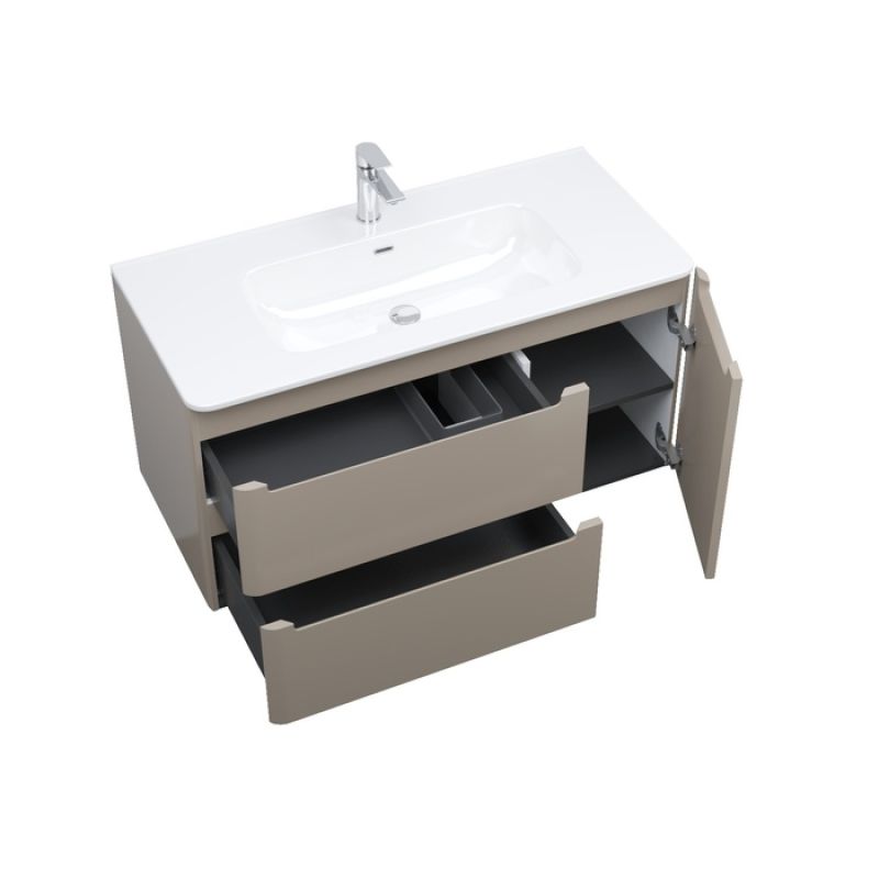 Тумба с умывальником, подвесная, 100 см, капучино, Edifice, IDDIS, EDI10C0i95K подходит умыв. 0101000i28