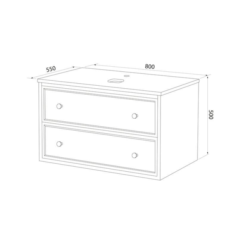 Тумба подвесная, со столешницей, 80 см, темно-серый, Torr, IDDIS, TOR80DBi95K