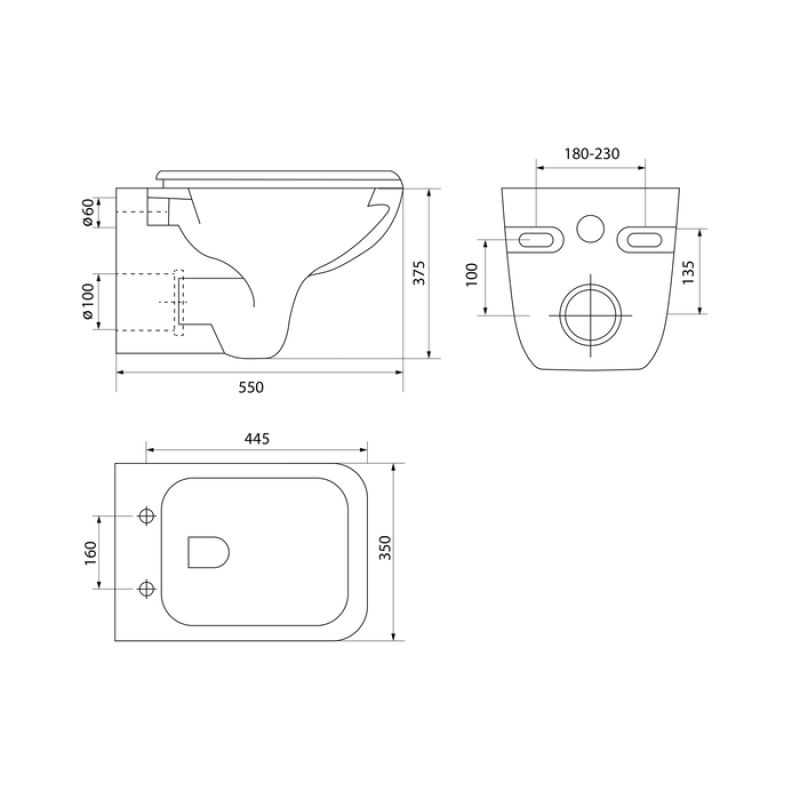 Унитаз Iddis Bild BILRDSEi26 приставной с сиденьем Микролифт